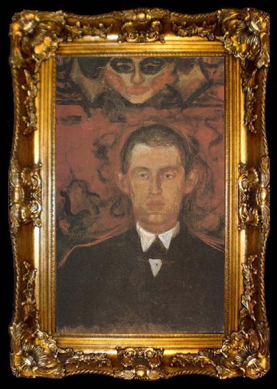 framed  Edvard Munch Self-Portrait under the mask, ta009-2